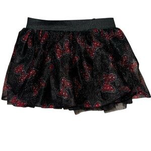 Disney Junior MINNIE Mouse Black with Red Bows Tulle Tutu Skirt Size 2T